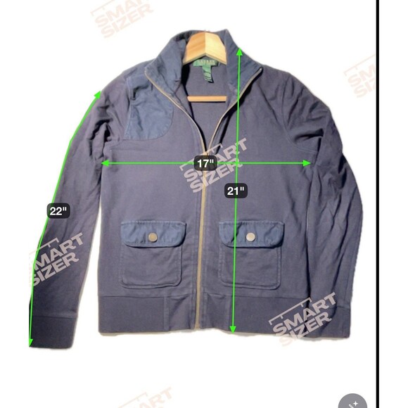 Y2K Polo Ralph Lauren XS Navy Shooting Sleeve Zip Jacket Women - Picture 6 of 8